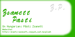 zsanett pasti business card